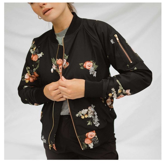 Albion Fit Rose Black Bomber jacket - Picture 8 of 12